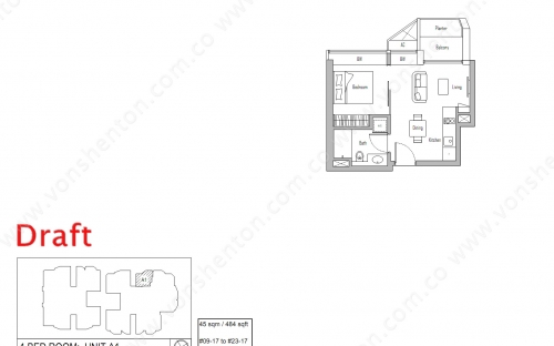V On Shenton Condominium Type A1 - 1 Bedroom
