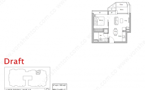 V On Shenton Condominium Type A2 - 1 Bedroom